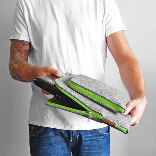 ETUI NA LAPTOP I Zasilacz 01 zielony zamek purol design