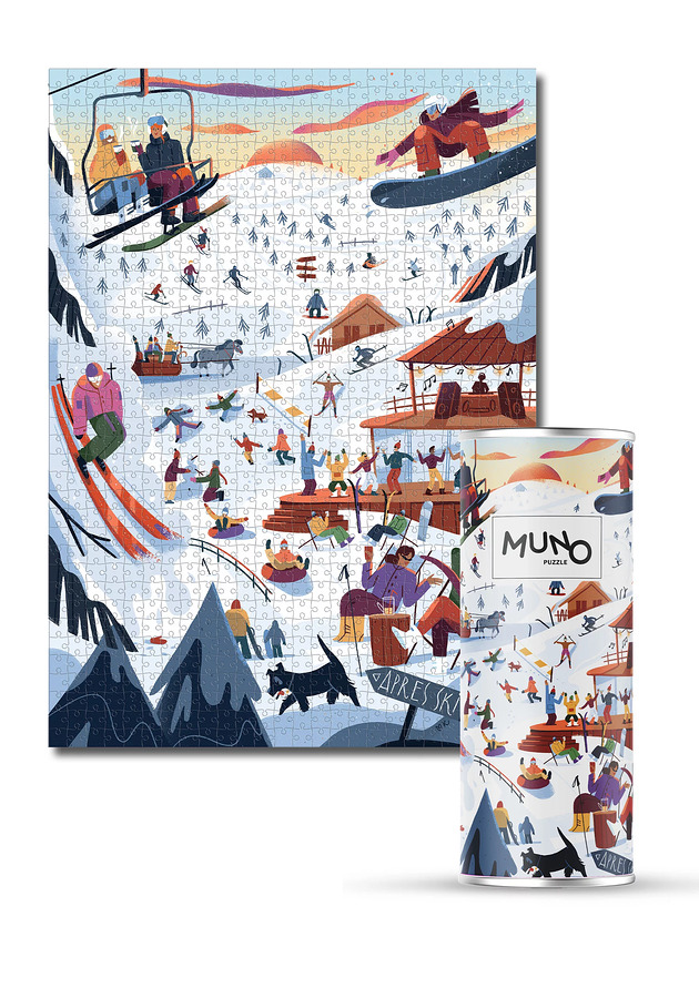 puzzle dla dzieci Puzzle 1000 "Apres Ski" by Magdalena Koźlicka w tubie