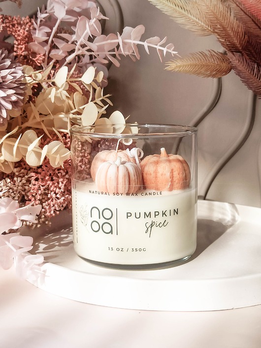 świeczniki i świece Jesienna Świeca Sojowa Pumpkin Spice - Świeca o zapachu dynii