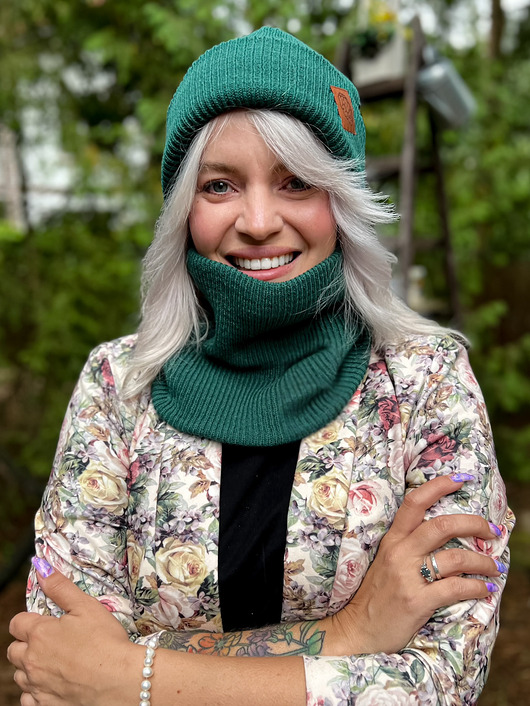 szale damskie Bandana zimowa Zielony