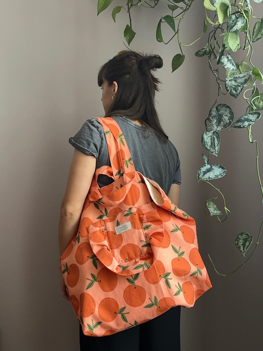 torby na ramię Torba shopper pomarańcze z falbaną