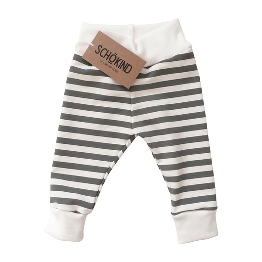 Legginsy - spodenki w paski antracytowe OLLIdeco