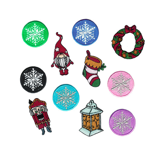 naszywki na ubrania Zestaw naszywek Śnieżynki i Boże Narodzenie