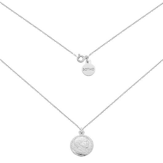 złote naszyjniki Srebrny naszyjnik z monetą