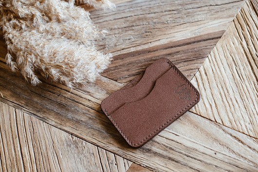 portfele męskie Etui na karty - cardholder ciemny brąz