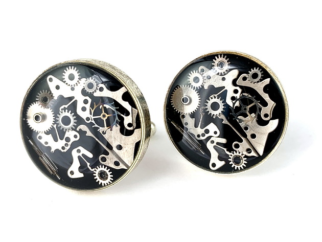 spinki do mankietów SPINKI - Steam dream Black V