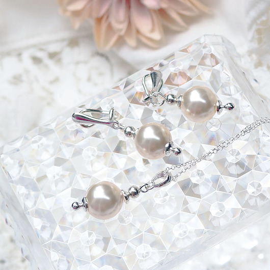 komplet biżuterii ROMANTIC PEARLS - KOMPLET BIŻUTERII ŚLUBNEJ srebro i perły
