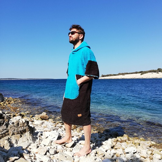 bluzy męskie Szlafrok dla morsa - Surf Poncho -  Blue Sky