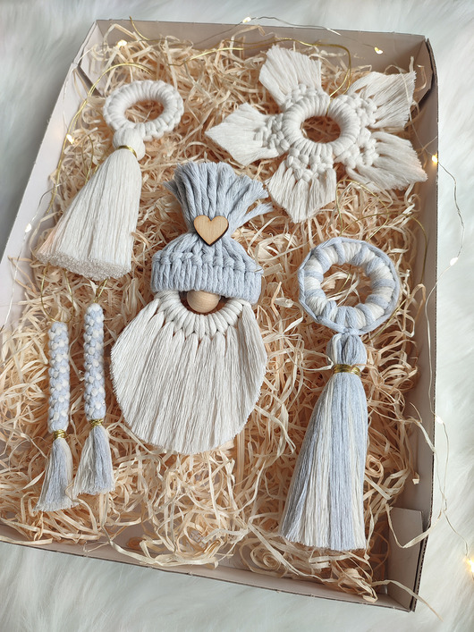 dekoracje świąteczne Makramowe ozdoby świąteczne