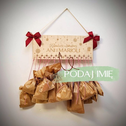 dekoracje świąteczne Personalizowany Kalendarz Adwentowy Śnieżynki