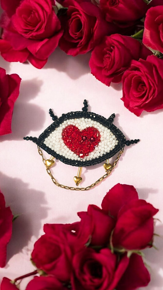 broszki Wyjątkowa broszka OKO handmade rękodzieło unikat