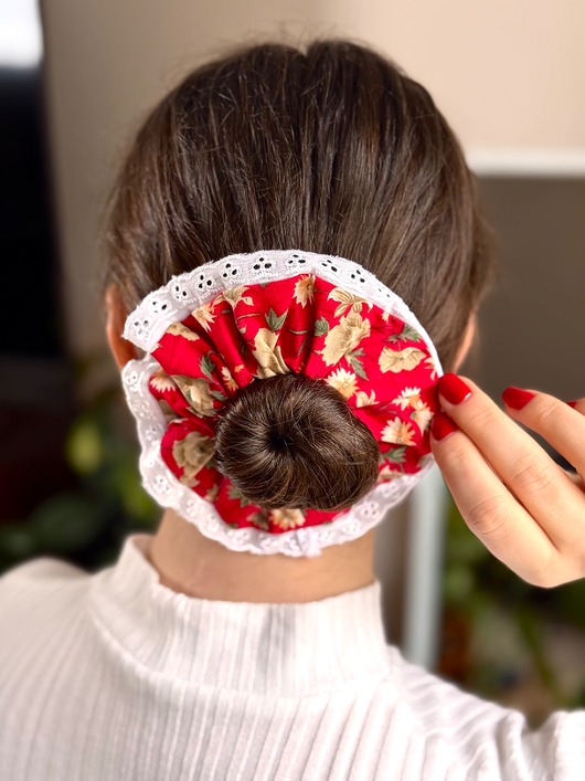 gumki do włosów Scrunchie/frotka Haft angielski
