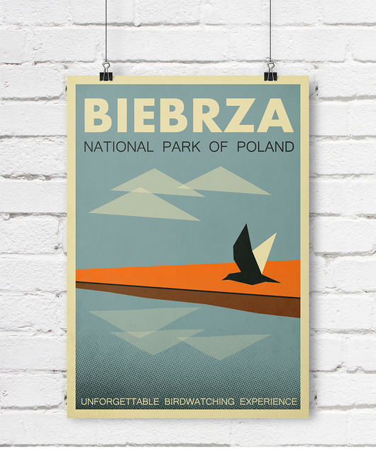 Plakat, Biebrza, park narodowy, Polska, A3 Galeria EMU
