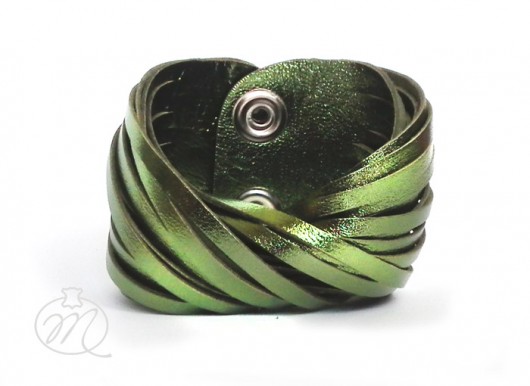 Zamówienie - Bransoleta zielona metallic TWISTed Mikashka