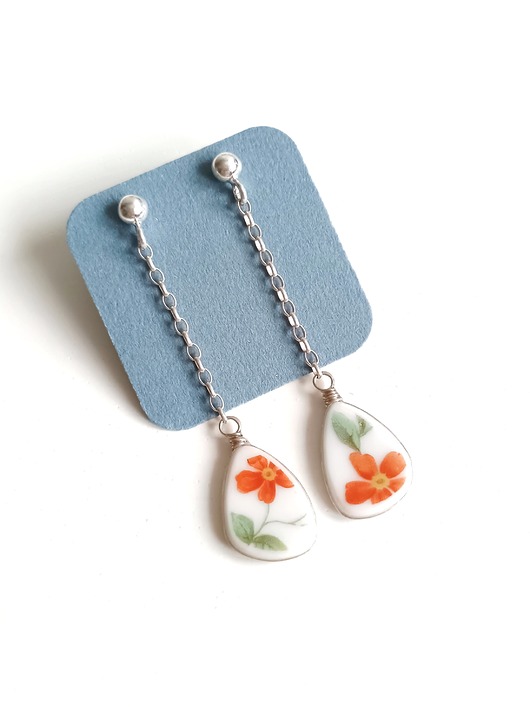 kolczyki ceramiczne Kolczyki ceramiczne w kwiaty