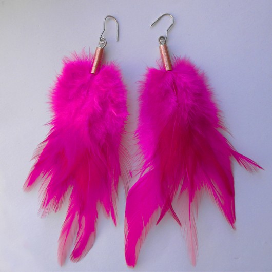 kolczyki z piórami PIÓRKO kolczyki