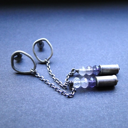 kolczyki srebrne Kolczyki srebrne Fluoryt Long 002