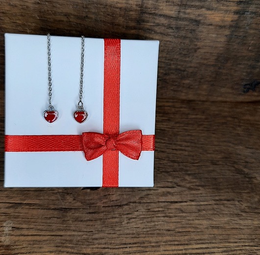 kolczyki srebrne Kolczyki srebrne Serca wiszące