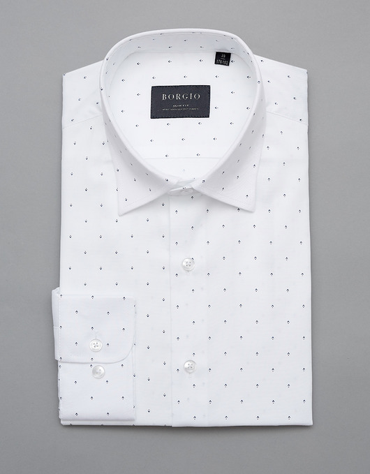 koszule męskie Koszula męska Calimera 00304 długi rękaw biały slim fit 164/170 39