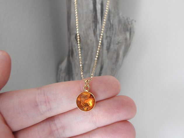 Naszyjnik bursztynem naturalnym Amber eye kordecka art