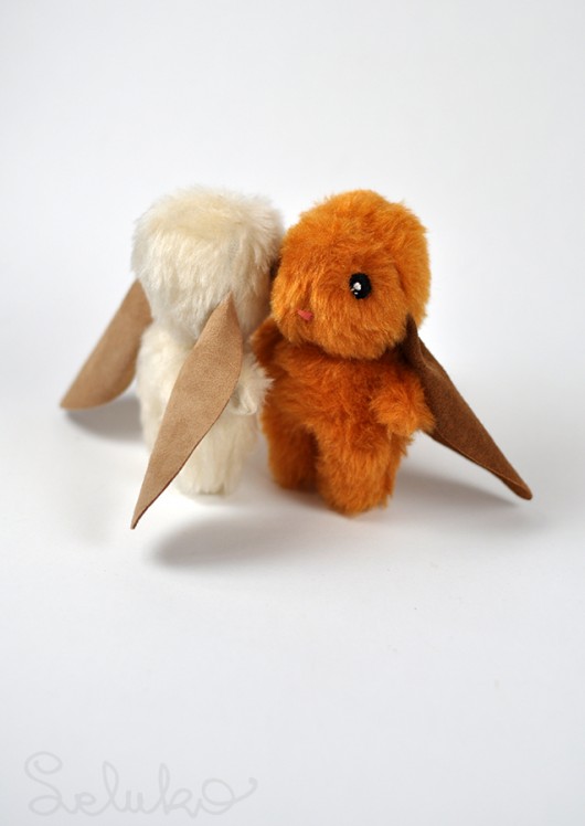 Zajączek rudy -skórzane uszka -mini 11 cm  leluko