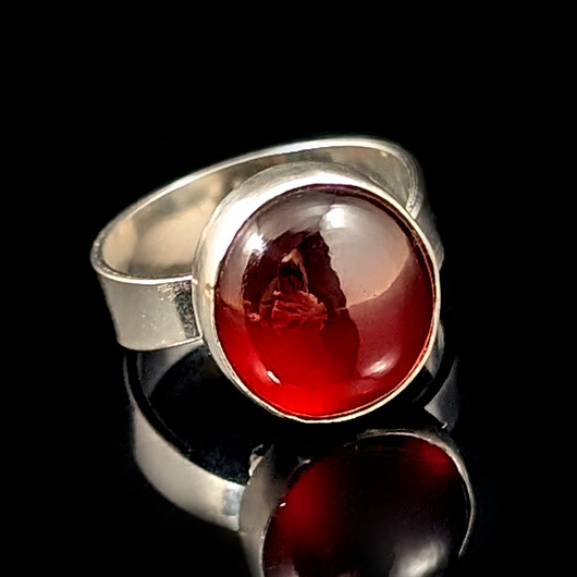 pierścionki srebrne Pierścionek soczysty granat