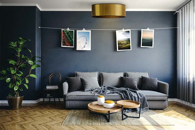 Złota lampa sufitowa do salonu w stylu loft DUBAJ MIRROR z kloszem 30 cm LYSNE
