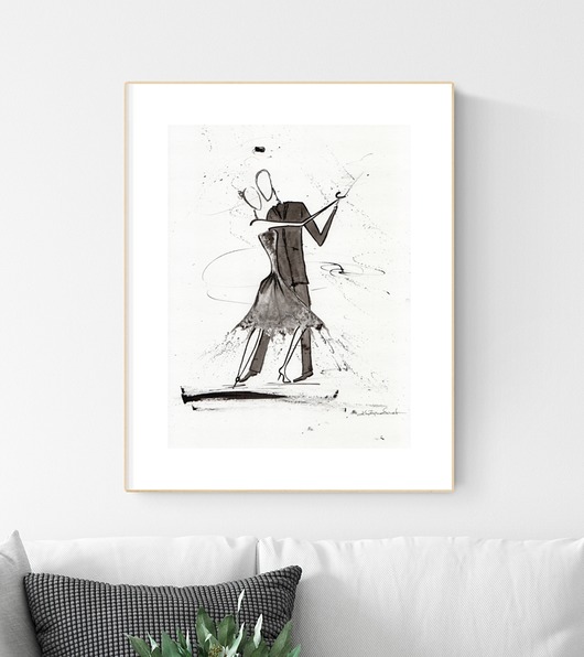 grafika 30 x 40 cm  wykonana ręcznie, abstrakcja Krystyna Siwek Art