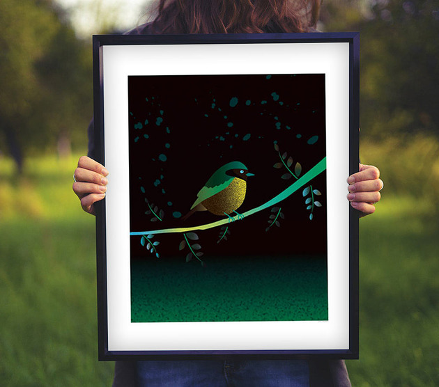 plakaty Autorski plakat dekoracyjny, ptaszek