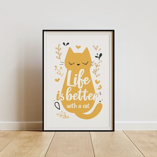 plakaty Plakat - Life is better with cat 3