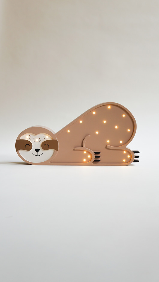 lampy do pokoju dziecka Drewniana Lampka Leniwiec