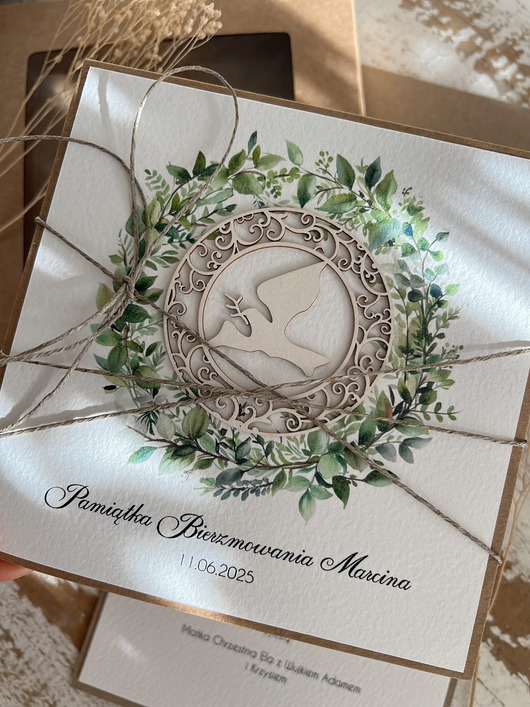 kartki scrapbooking Ręcznie robiona kartka na bierzmowanie z personalizacją