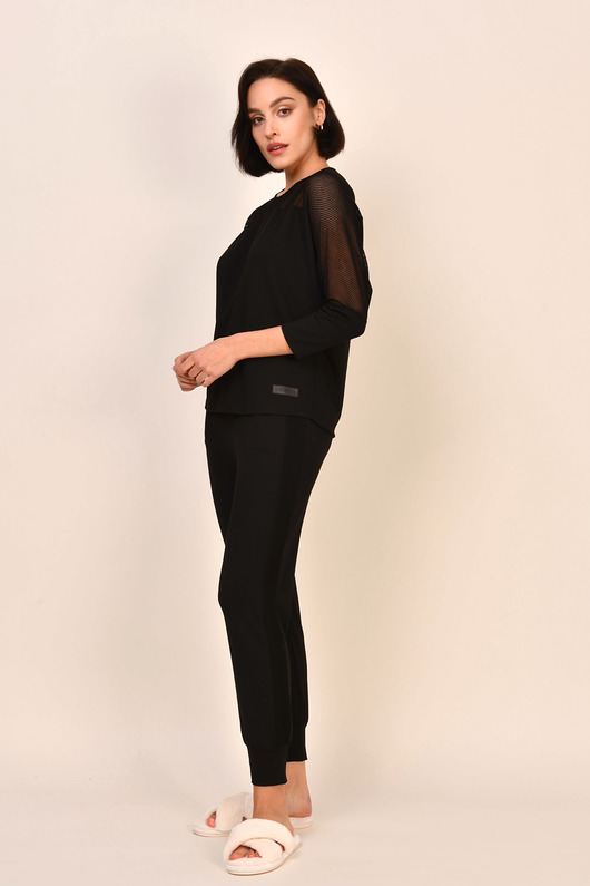 spodnie dresowe damskie SPODNIE homewear - czarne