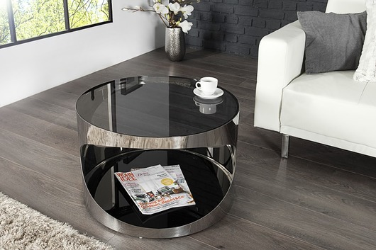 Stolik kawowy Loop chrom szkło 60cm (Z35881) Home Design
