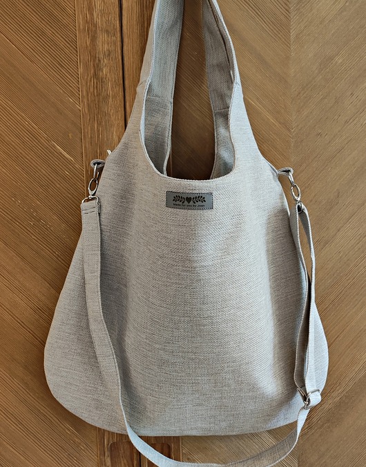 torby na ramię Duża jasna torba worek boho beżowo szara XXL na ramię