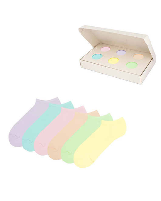 skarpetki damskie Zestaw kolorowych skarpetek stopek w pudełku - Pastel Box