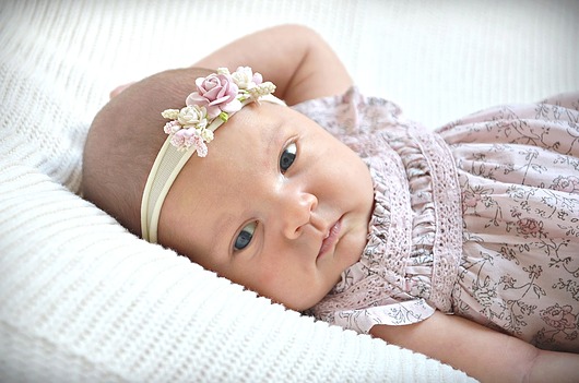 Opaska NEW BORN wianek vintage krem róż kwiaty FILIPOLA