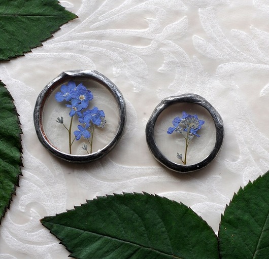 biżuteria różna Moneta z niezapominajką