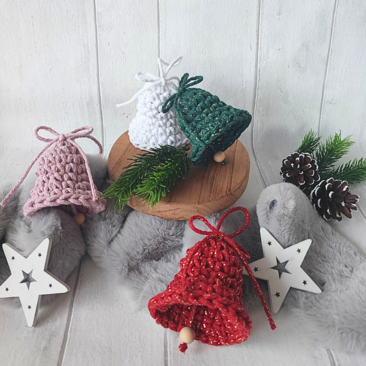 ozdoby choinkowe Dzwonek na choinkę, ozdoba świąteczna zawieszka na szydełku 1 szt.