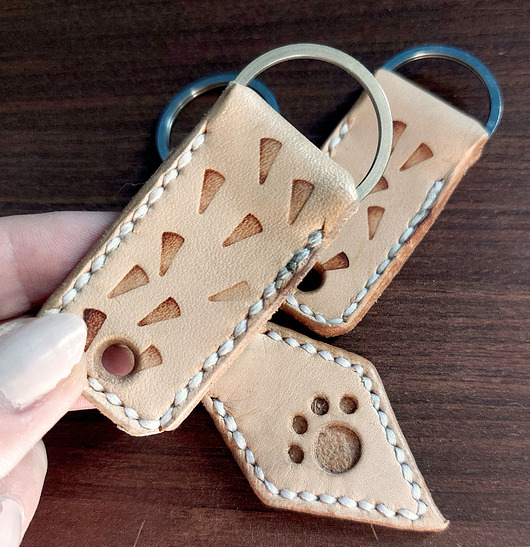 breloki Brelok skórzany handmade, zestaw 2 szt.Skóra licowa