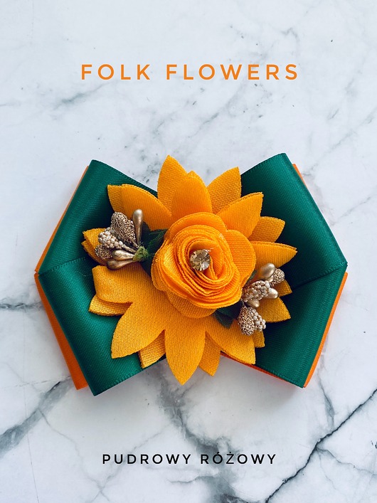 broszki Brosza z kolekcji FOLK Flowers z kolorowym kwiatem New