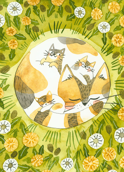 grafiki i ilustracje Kocia mama - ilustracja oryginalna A5