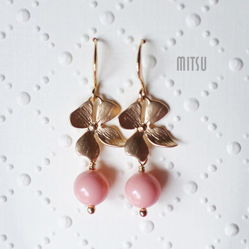 Pink Koral + Złote Listki Mitsu