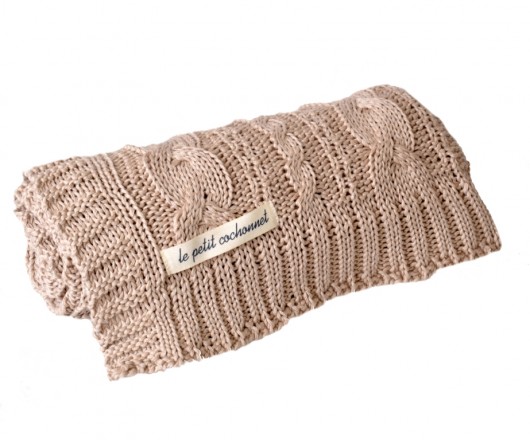 Kocyk bawełniany BEIGE Le petit cochonnet