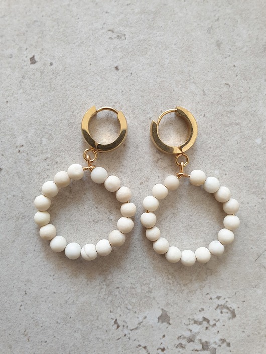 kolczyki z kamieniami Kolczyki  DONUTS kamień rzeczny