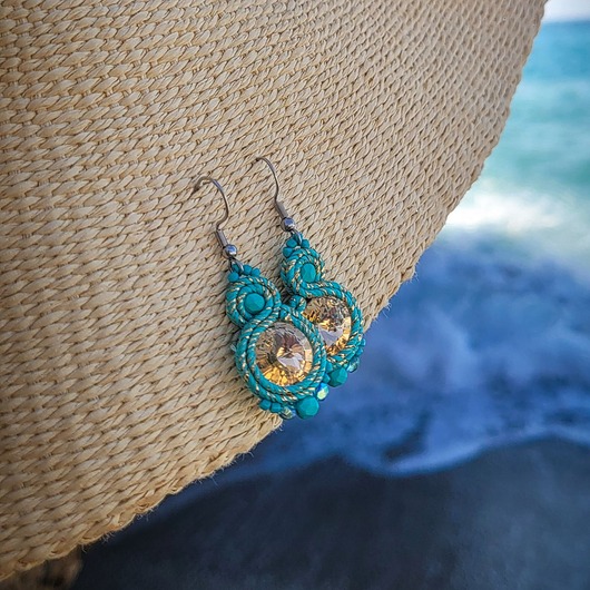 kolczyki soutache Sofi 4 - kolczyki z kryształami