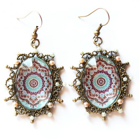 kolczyki szklane Marokanki retro