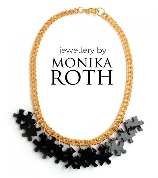 PuzzLove czarne /DeLuxe/ naszyjnik Monika Roth