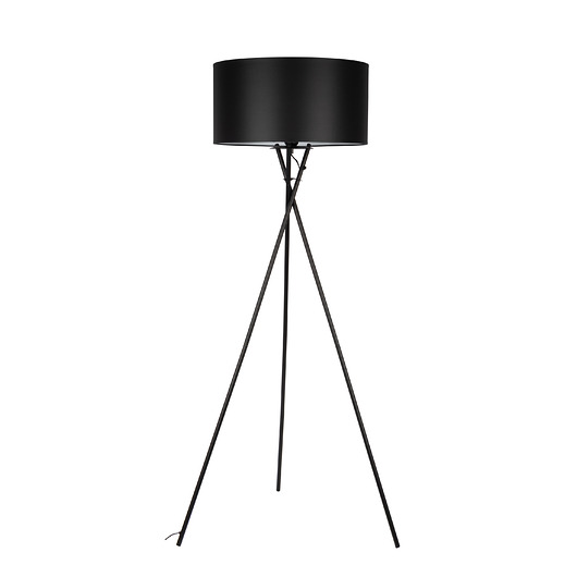 lampy podłogowe Lampa Podłogowa Hugo E27 Satyna Czarny abazur