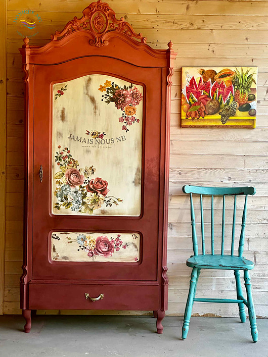 krzesła Krzesło turkusowe shabby chic, patyczak 